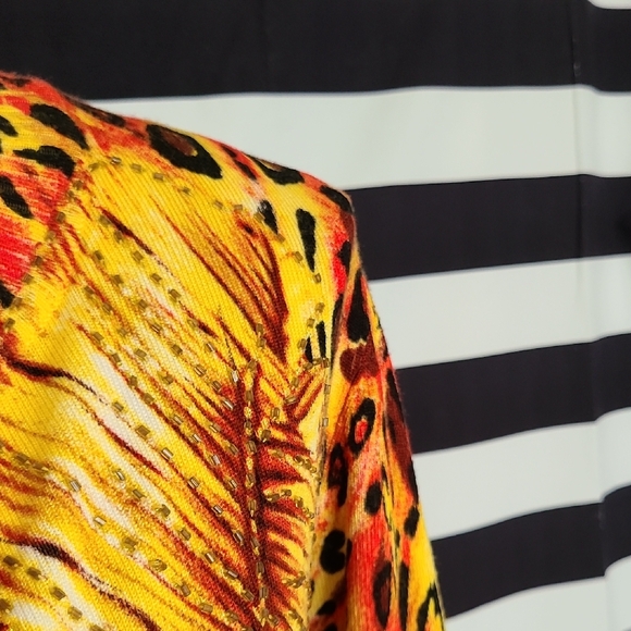 Belldini Yellow Animal Print Tank Top - Picture 3 of 7